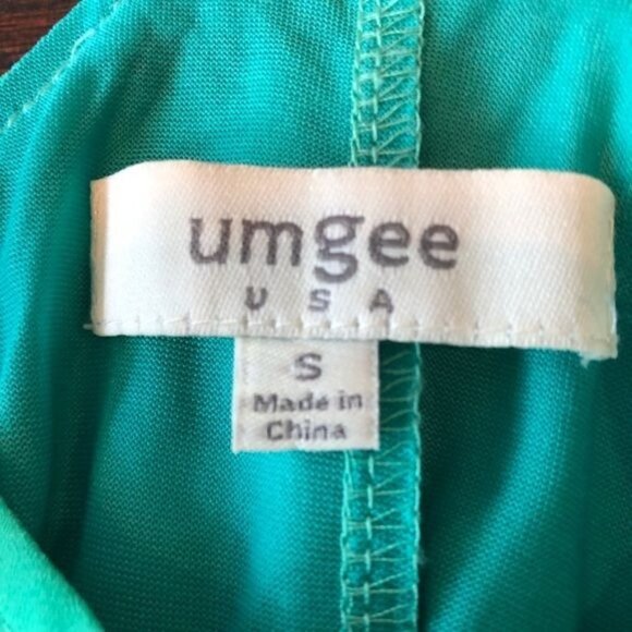 Umgee Grn Braided Back High Low Shift Dress S - Picture 8 of 11